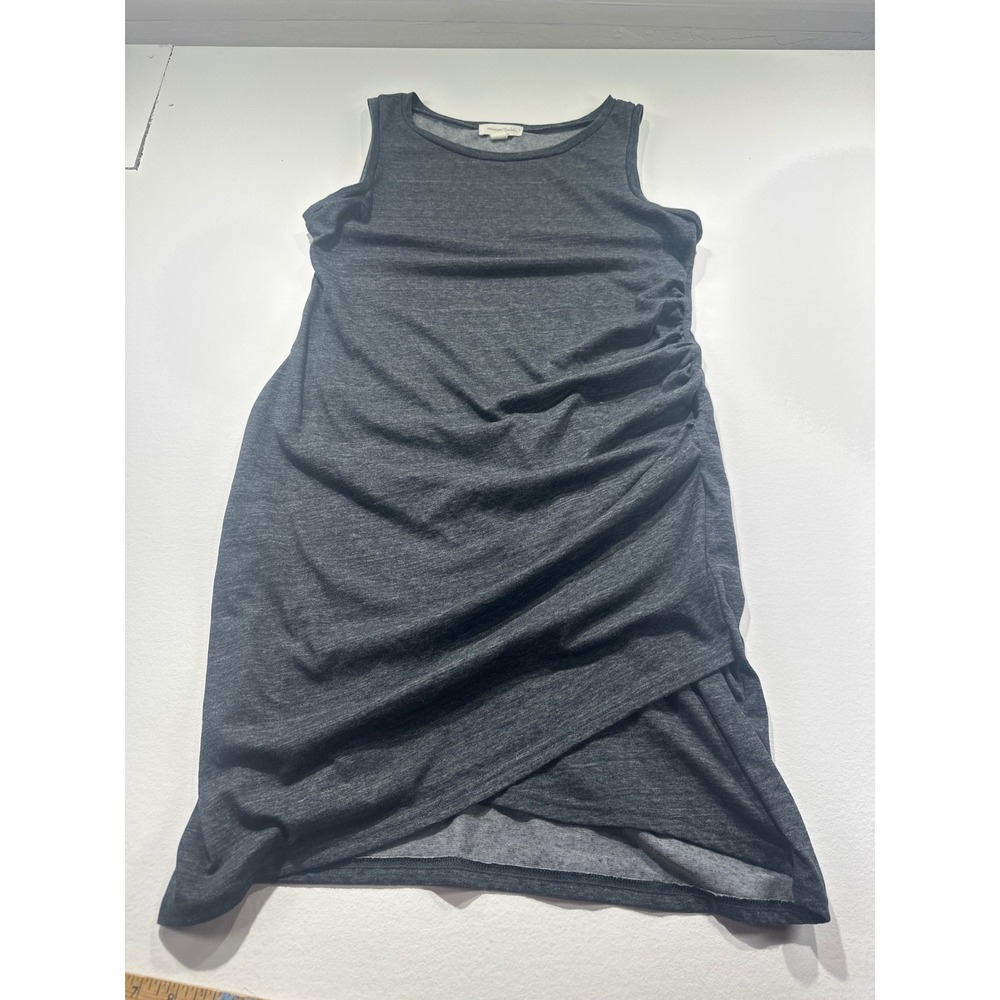 Treasure & Bond Gray Ruched Side Sleeveless Sheath Dress XL Heathered Knit
